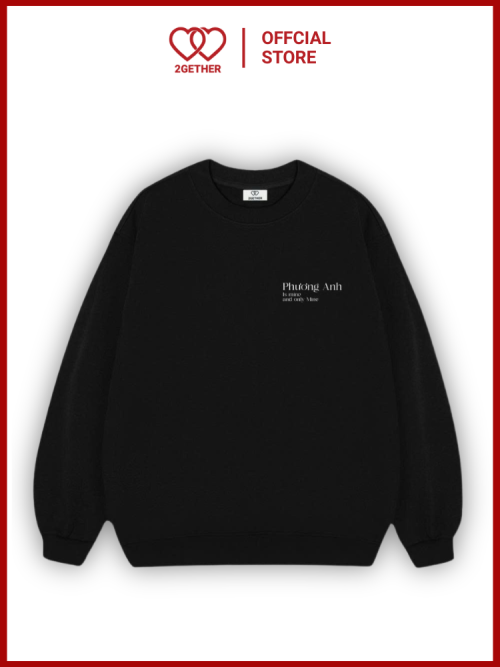Áo Sweater đen in tên trước ngực sau lưng – 2GETHER