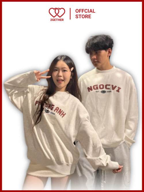 Áo Sweater in theo yêu cầu, ấm áp dày dặn cho cặp đôi