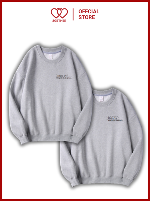 Áo Sweater xám in tên trước ngực sau lưng