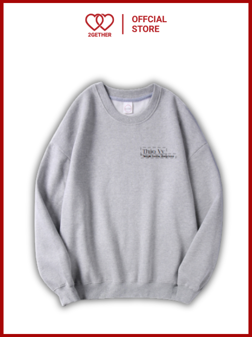 Áo Sweater xám in tên trước ngực sau lưng